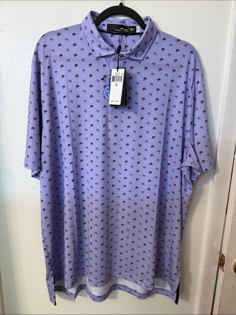Ralph Lauren Lavender Polo with Micro Horse Print